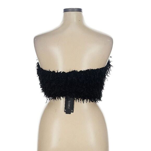 NWT ELOQUII Plus Black Furry Feather-like Bustier Size 14/16 NEW - Picture 2 of 7